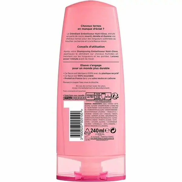 Après-Shampooing Démêlant Embellisseur Elseve Nutri-Gloss de L'Oréal Paris – Image 3