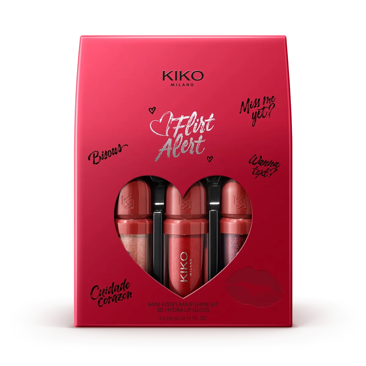 Kiko Milano flirt alert mini kisses maxi shine kit 3d hydra lip gloss – Image 4