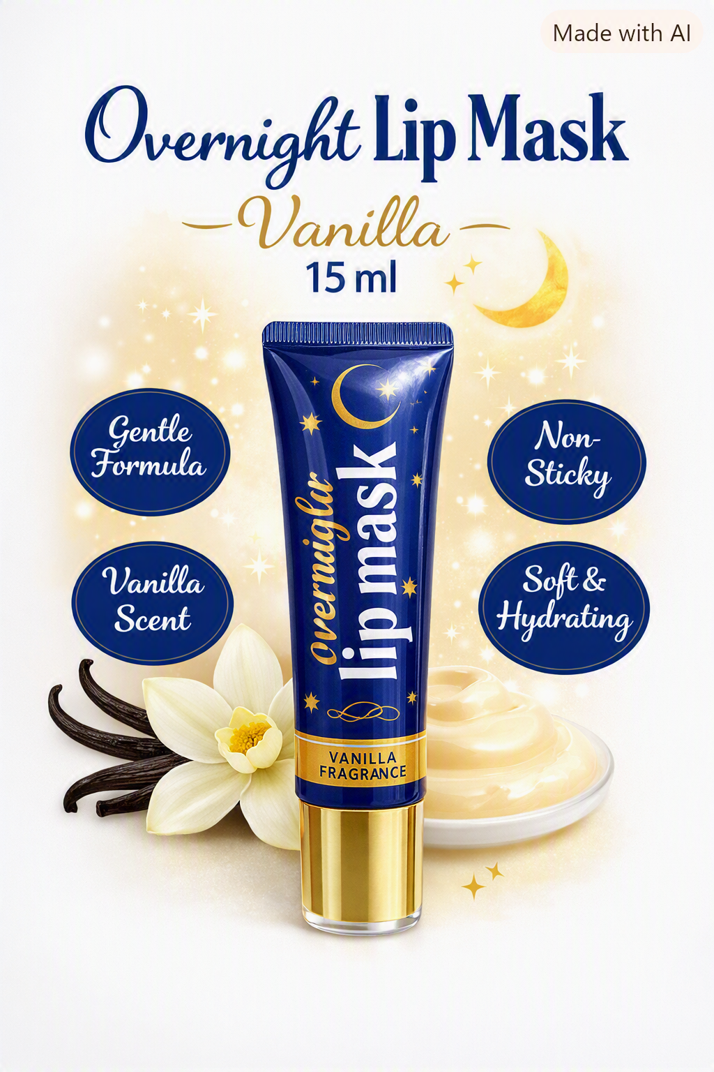 Overnight Lip Mask – Vanilla – 15 ml